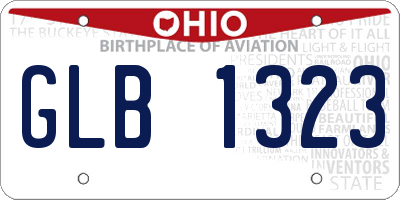OH license plate GLB1323