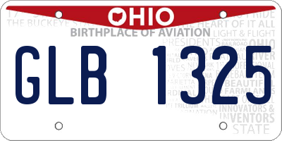 OH license plate GLB1325