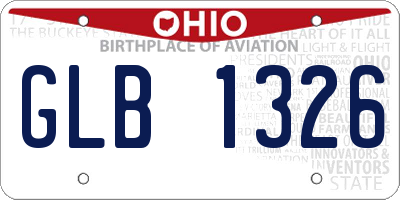 OH license plate GLB1326