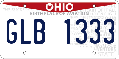 OH license plate GLB1333