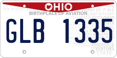 OH license plate GLB1335