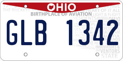 OH license plate GLB1342