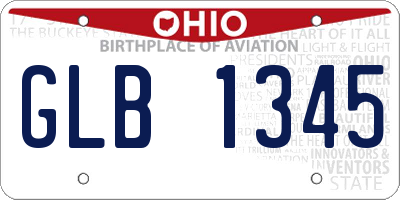 OH license plate GLB1345