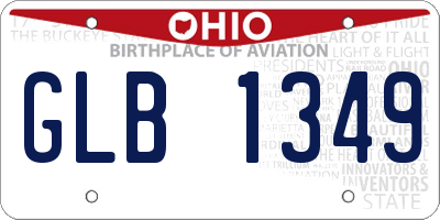 OH license plate GLB1349