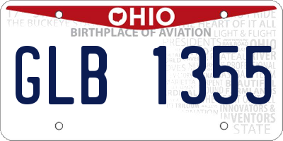 OH license plate GLB1355