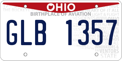 OH license plate GLB1357