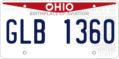 OH license plate GLB1360