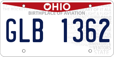 OH license plate GLB1362