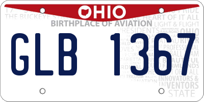 OH license plate GLB1367