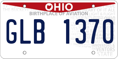 OH license plate GLB1370