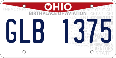 OH license plate GLB1375