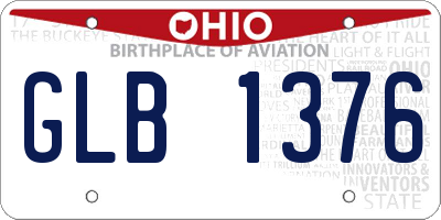 OH license plate GLB1376