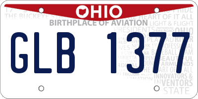 OH license plate GLB1377