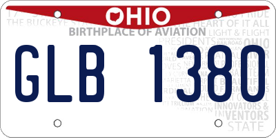 OH license plate GLB1380