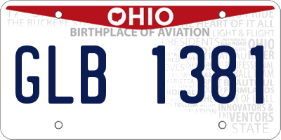 OH license plate GLB1381