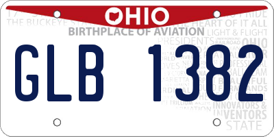 OH license plate GLB1382