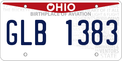 OH license plate GLB1383