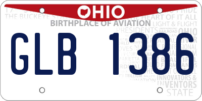 OH license plate GLB1386