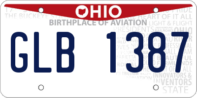 OH license plate GLB1387