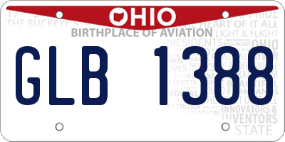 OH license plate GLB1388