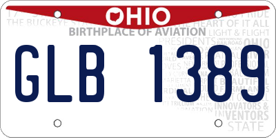 OH license plate GLB1389