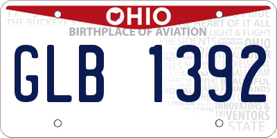OH license plate GLB1392