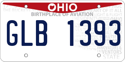 OH license plate GLB1393