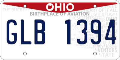 OH license plate GLB1394