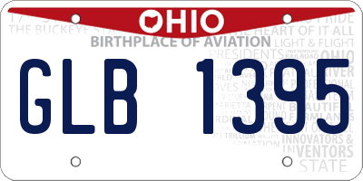 OH license plate GLB1395