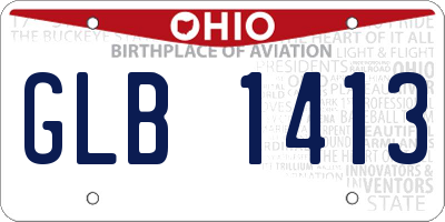 OH license plate GLB1413