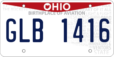 OH license plate GLB1416