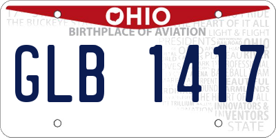 OH license plate GLB1417