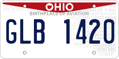 OH license plate GLB1420