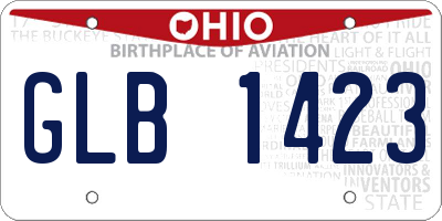 OH license plate GLB1423