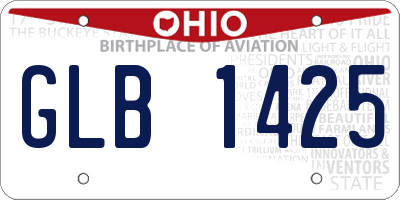 OH license plate GLB1425