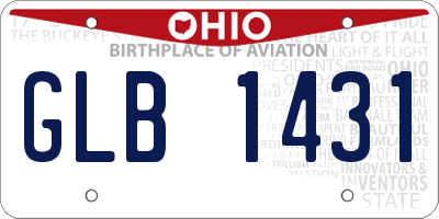 OH license plate GLB1431