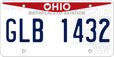 OH license plate GLB1432