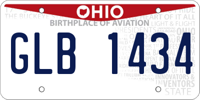 OH license plate GLB1434