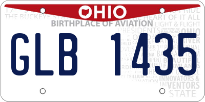 OH license plate GLB1435