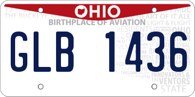 OH license plate GLB1436