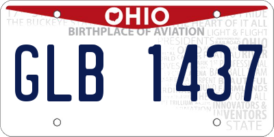 OH license plate GLB1437