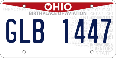 OH license plate GLB1447