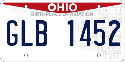 OH license plate GLB1452