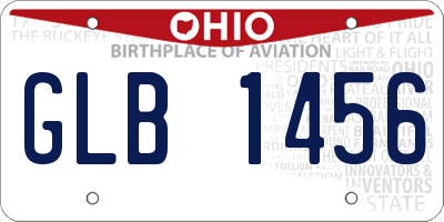 OH license plate GLB1456