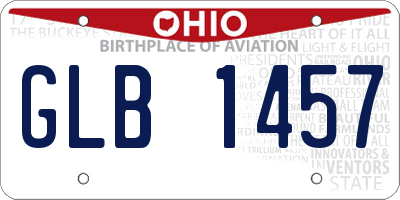 OH license plate GLB1457