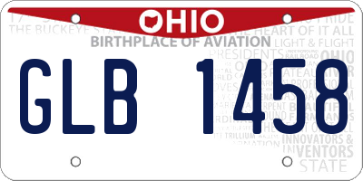 OH license plate GLB1458