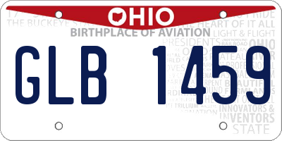 OH license plate GLB1459
