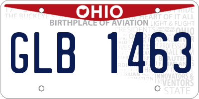 OH license plate GLB1463
