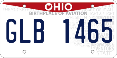 OH license plate GLB1465