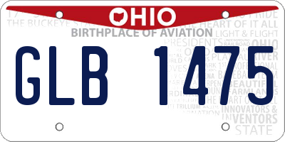 OH license plate GLB1475